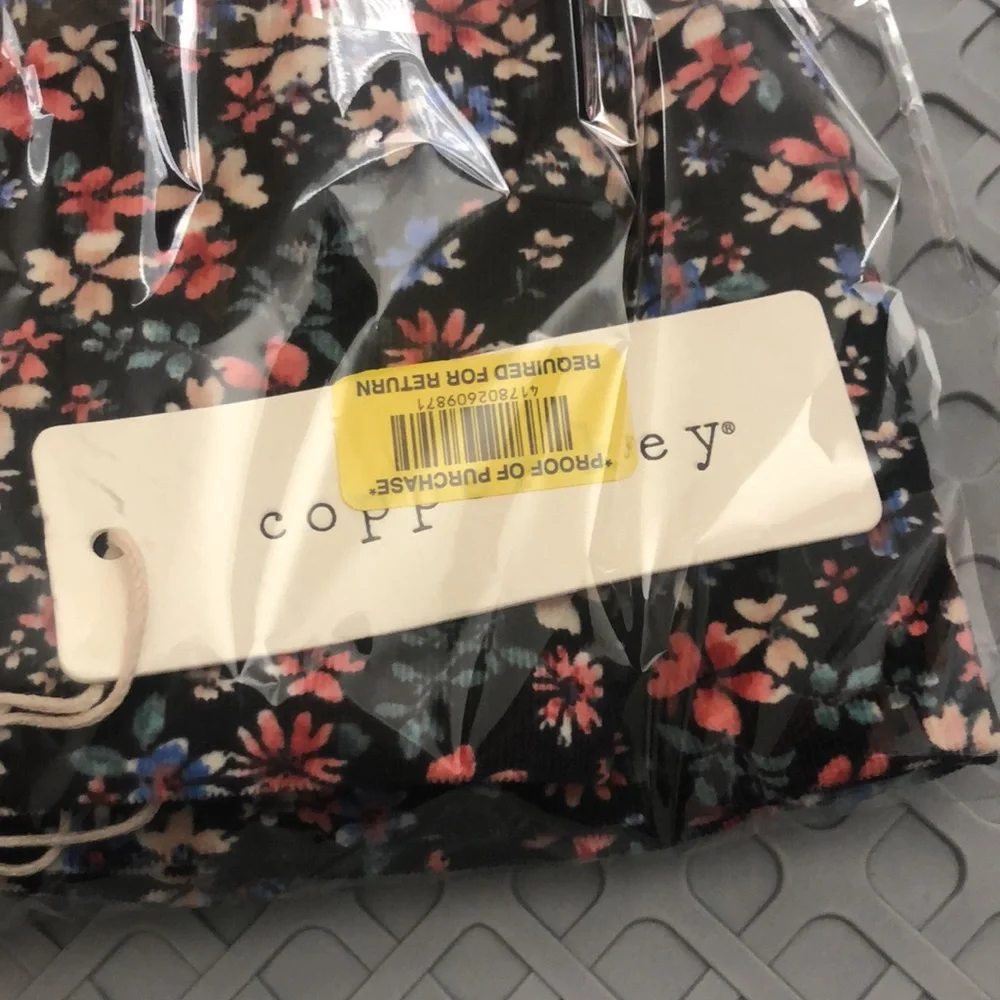 COPPER KEY Multi floral lightweight corduroy mini skirt NWT L